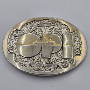Vintage OPI Corporate Safety Dept Bronze Belt Buckle Houston‎ Texas USA